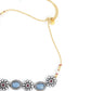 Iceberg Blue Floral Choker Necklace Set - Rajwada