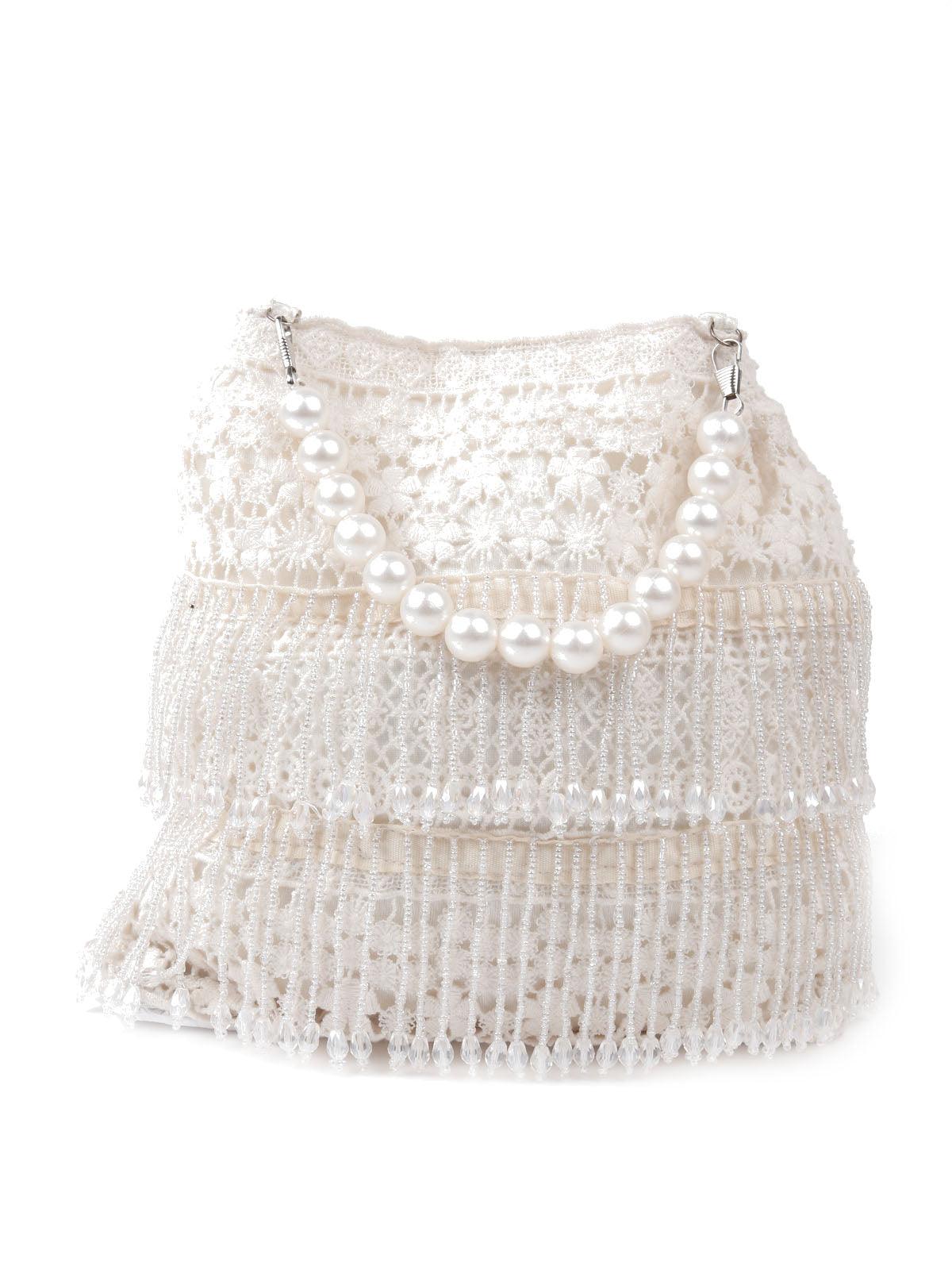 IMPRESSIVE CREAM EMBELLISHED POTLI BAG - Rajwada