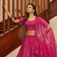 Impressive Deep Pink Art Silk Lehenga Set - Rajwada
