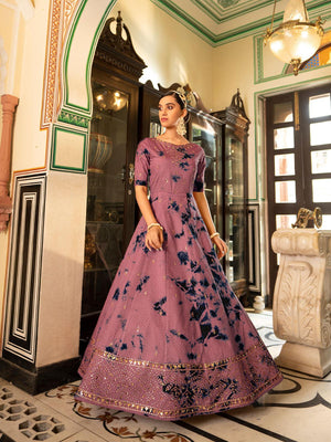 Impressive Dust Pink Cotton Anarkali - Rajwada