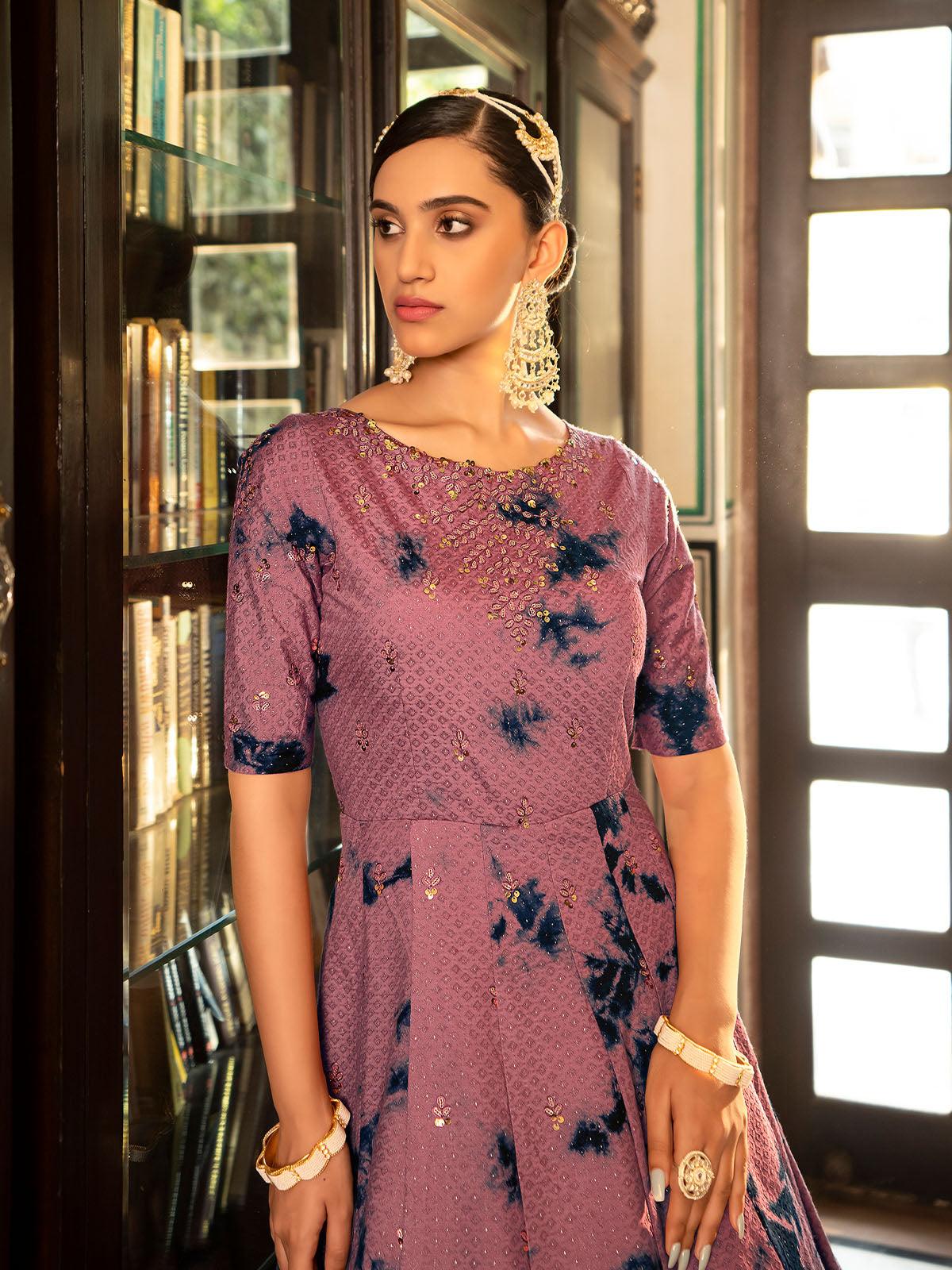 Impressive Dust Pink Cotton Anarkali - Rajwada