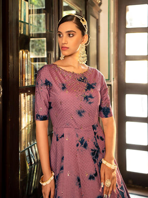Impressive Dust Pink Cotton Anarkali - Rajwada