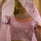 Impressive Dusty Pink Art Silk Lehenga Set - Rajwada