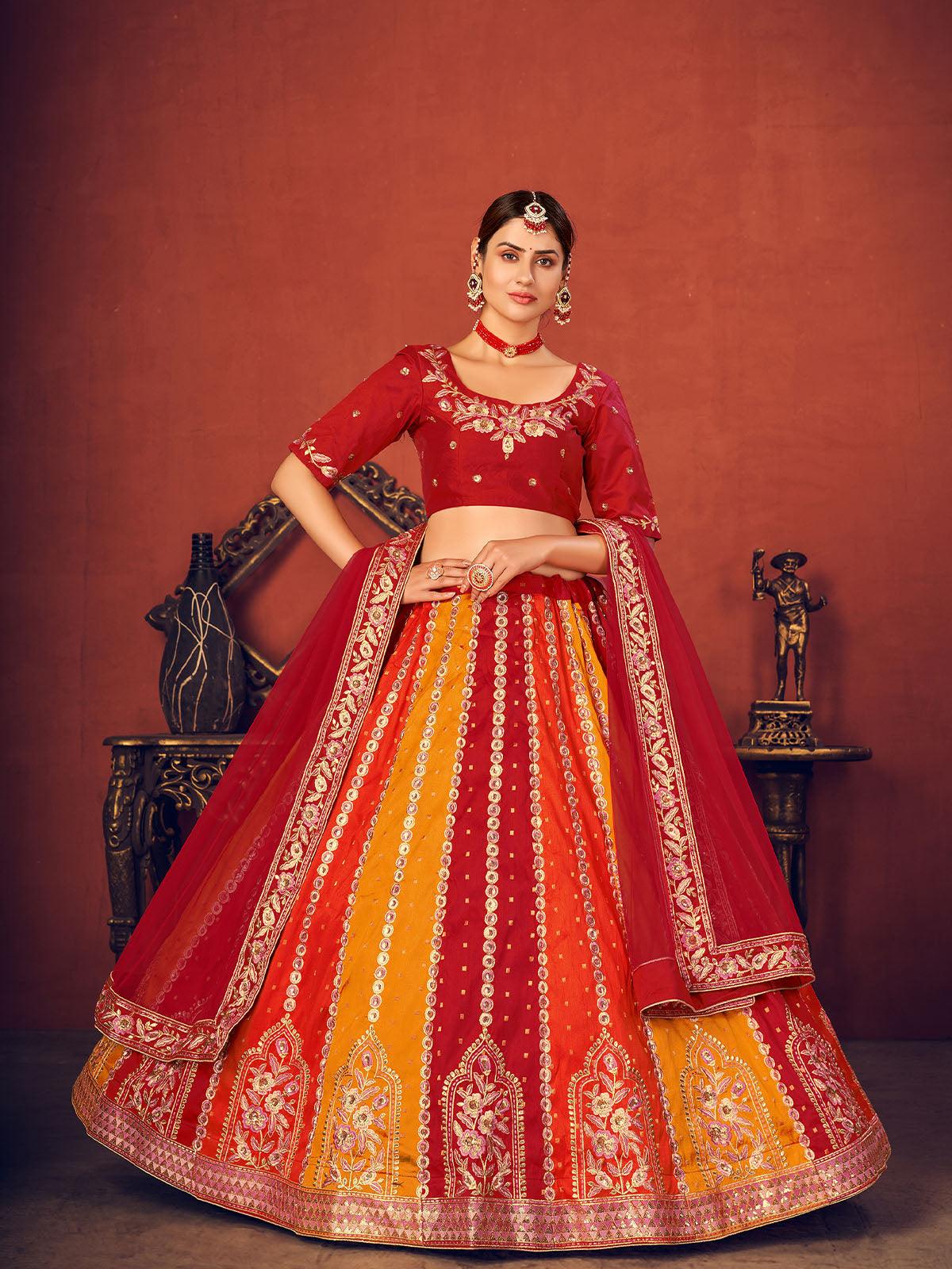 Impressive Multi-Colored Art Silk Lehenga Set - Rajwada