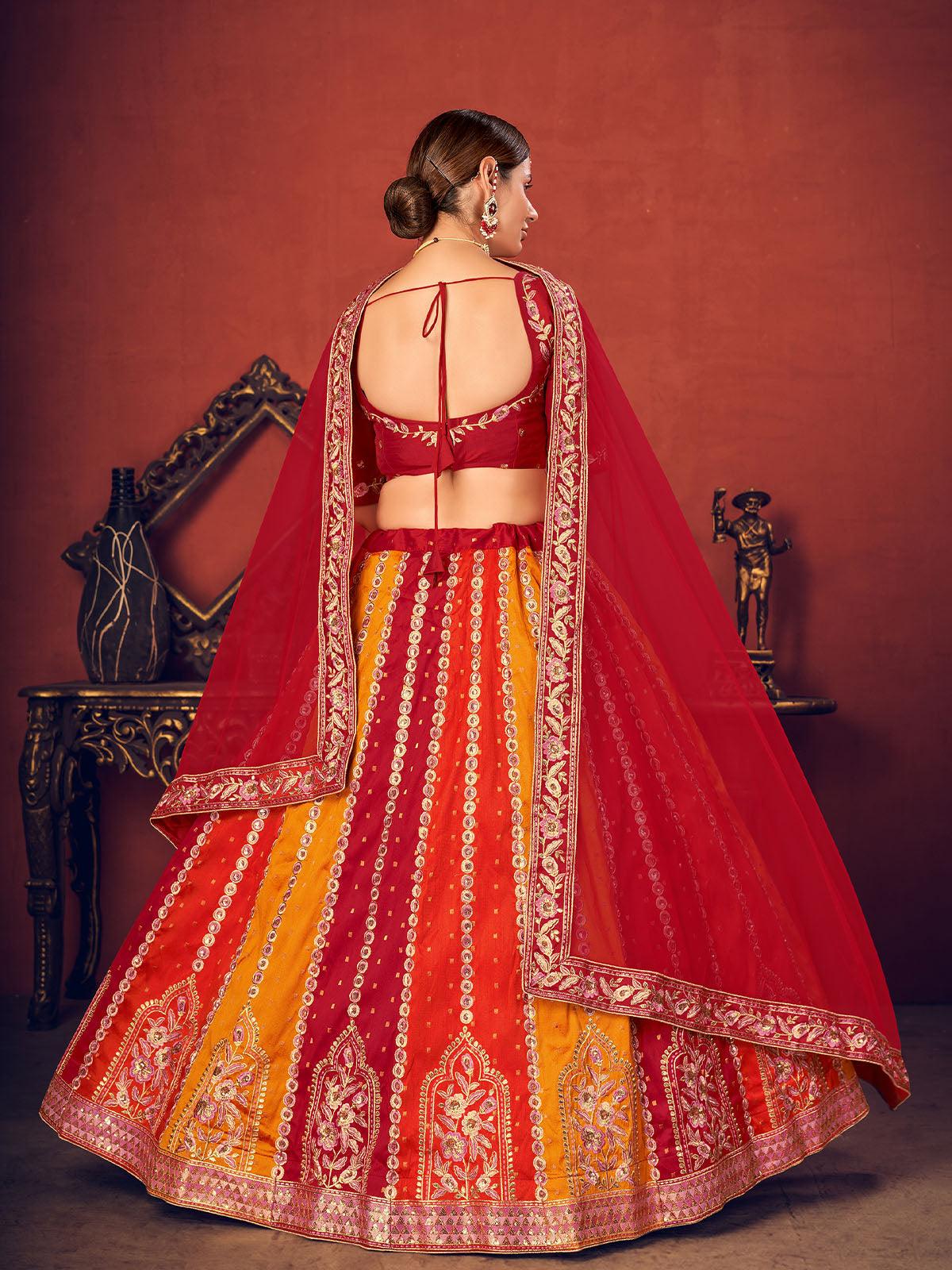 Impressive Multi-Colored Art Silk Lehenga Set - Rajwada