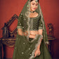 Impressive Olive Green Art Silk Lehenga Set - Rajwada