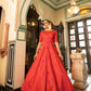 Impressive Orange Cotton Anarkali - Rajwada