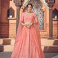 Impressive Peach Georgette Lehenga Set - Rajwada