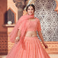 Impressive Peach Georgette Lehenga Set - Rajwada