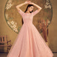 Impressive Peach Net Anarkali - Rajwada