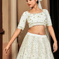 Impressive Pearl White Georgette Lehenga Set - Rajwada