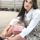 IMPRESSIVE PINK EMBELLISHED CLUTCH - Rajwada