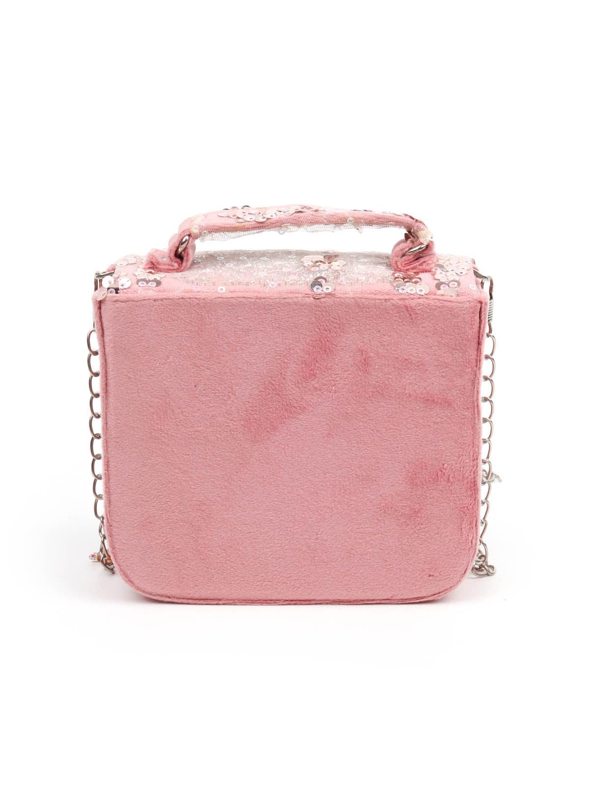 IMPRESSIVE PINK EMBELLISHED CLUTCH - Rajwada
