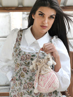 IMPRESSIVE PINK EMBROIDERED POTLI BAG - Odette