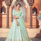 Impressive Pista Green Georgette Lehenga Set - Rajwada