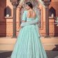 Impressive Sky Blue Georgette Lehenga Set - Rajwada