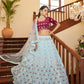 Impressive Sky Blue Georgette Lehenga Set - Rajwada