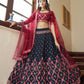 Impressive Teal Blue Georgette Lehenga Set - Rajwada