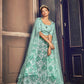 Impressive Turquoise Blue Net Sequins Lehenga Set - Rajwada