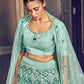 Impressive Turquoise Blue Net Sequins Lehenga Set - Rajwada