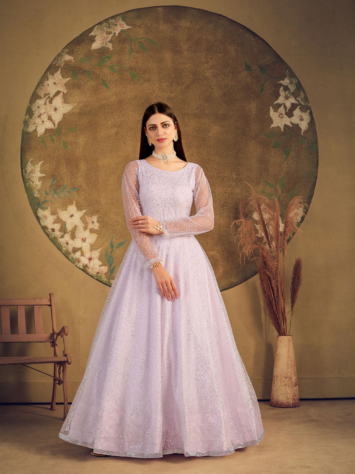 Impressive Violet Net Anarkali - Rajwada