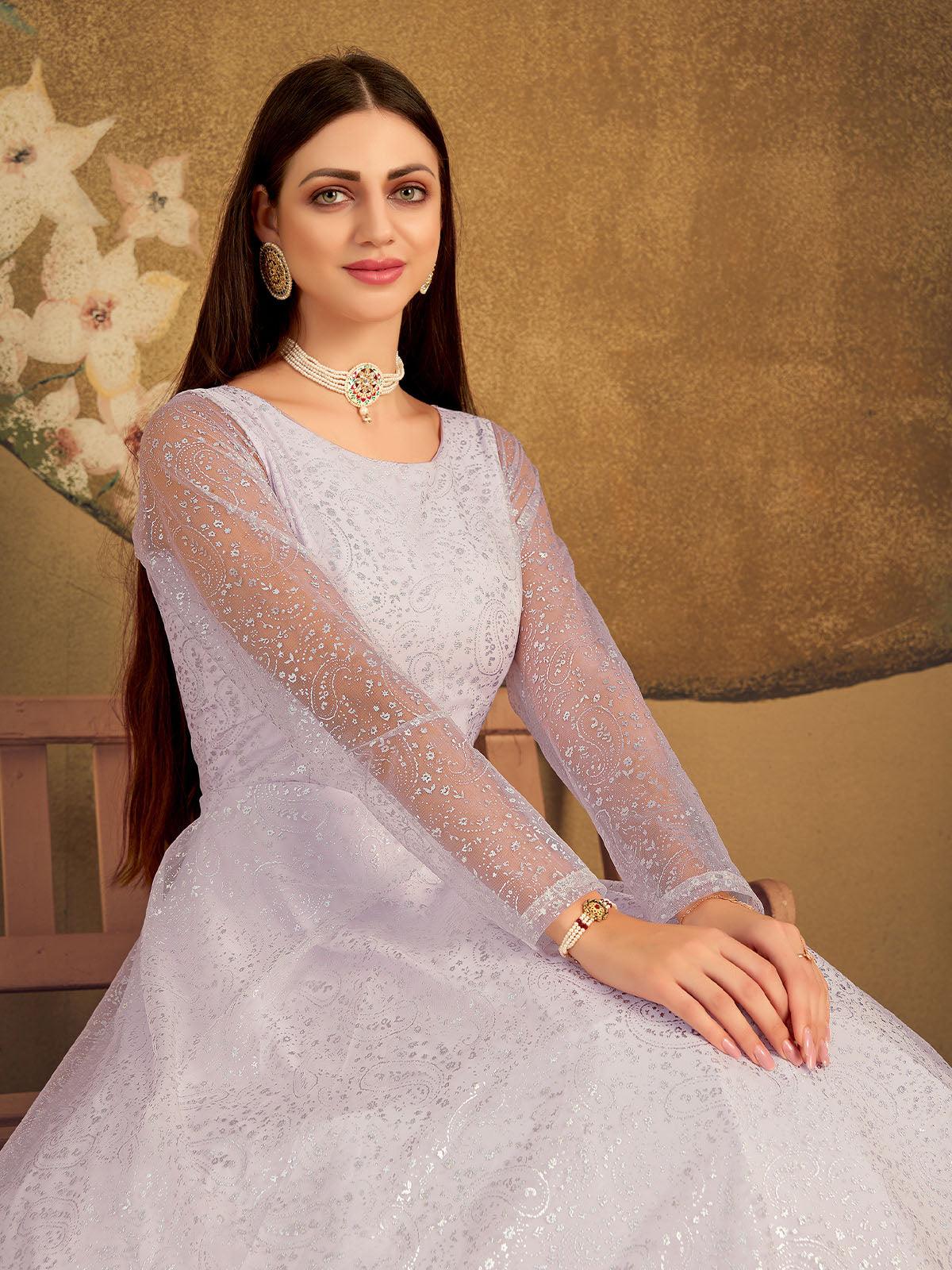 Impressive Violet Net Anarkali - Rajwada