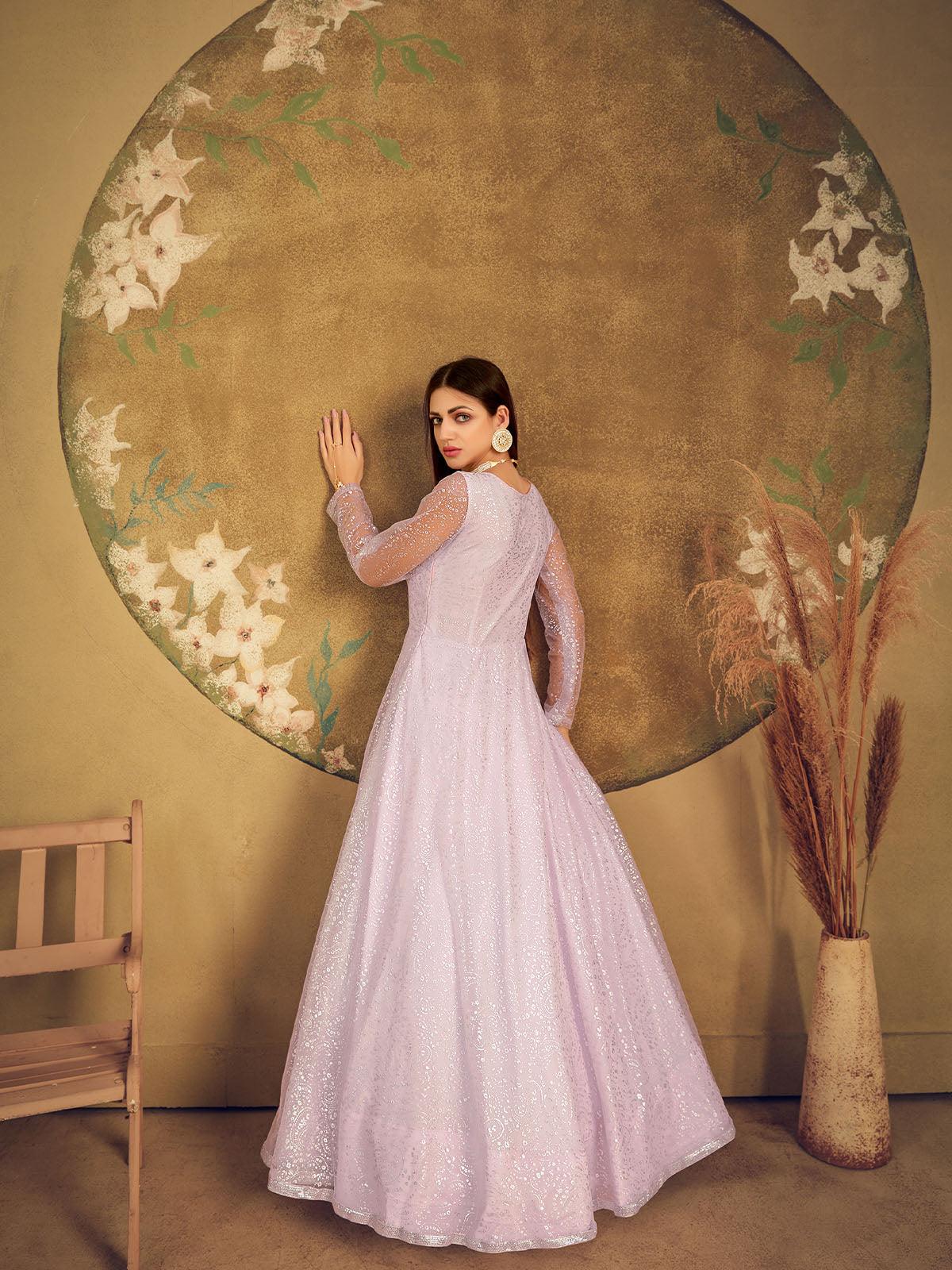 Impressive Violet Net Anarkali - Rajwada