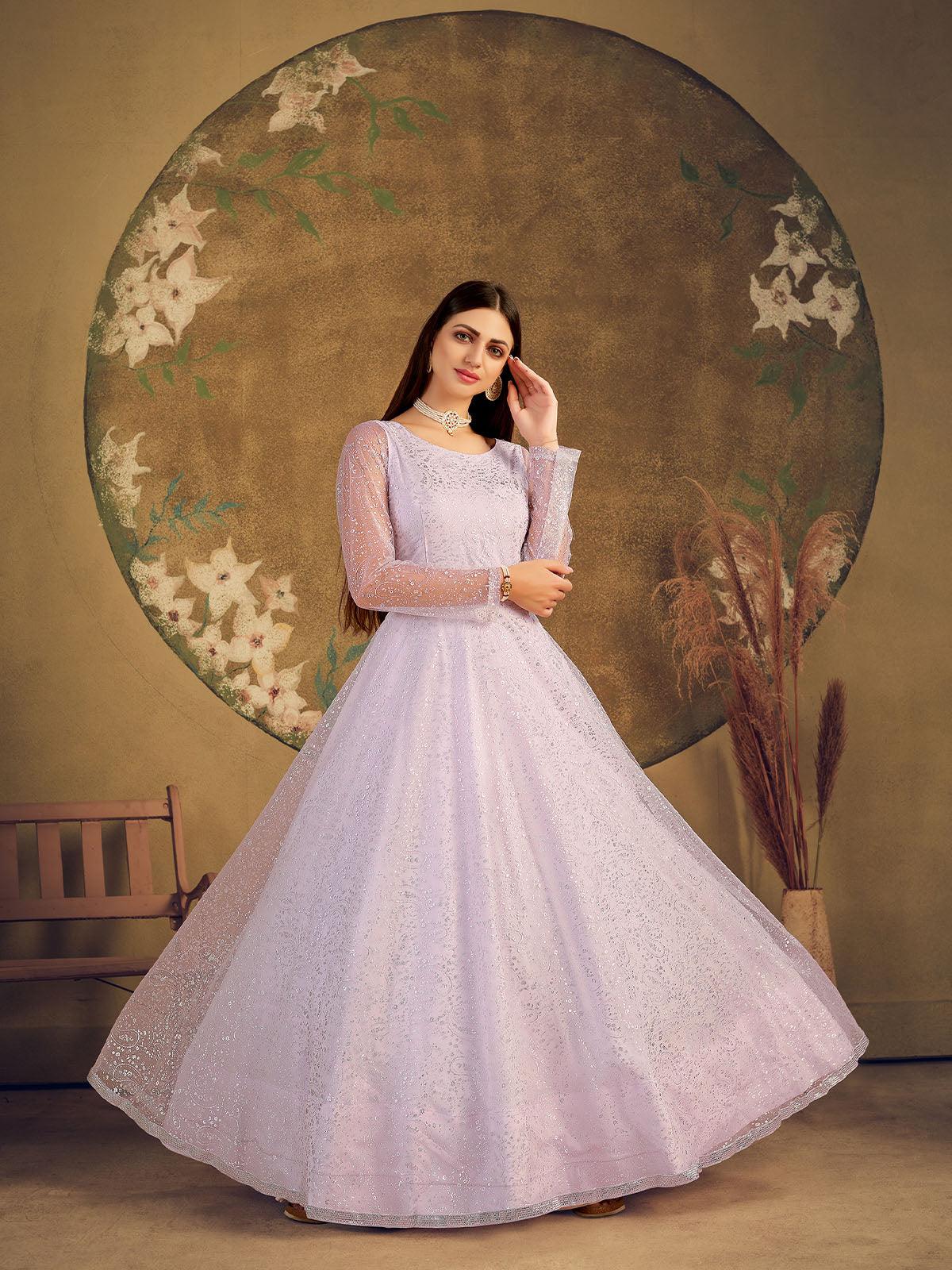 Impressive Violet Net Anarkali - Rajwada