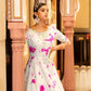 Impressive White Cotton Anarkali - Rajwada