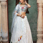 Impressive White Georgette Lehenga Set - Rajwada