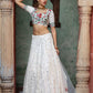Impressive White Georgette Lehenga Set - Rajwada