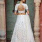 Impressive White Georgette Lehenga Set - Rajwada