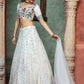 Impressive White Georgette Lehenga Set - Rajwada