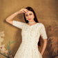 Impressive White Net Anarkali - Rajwada