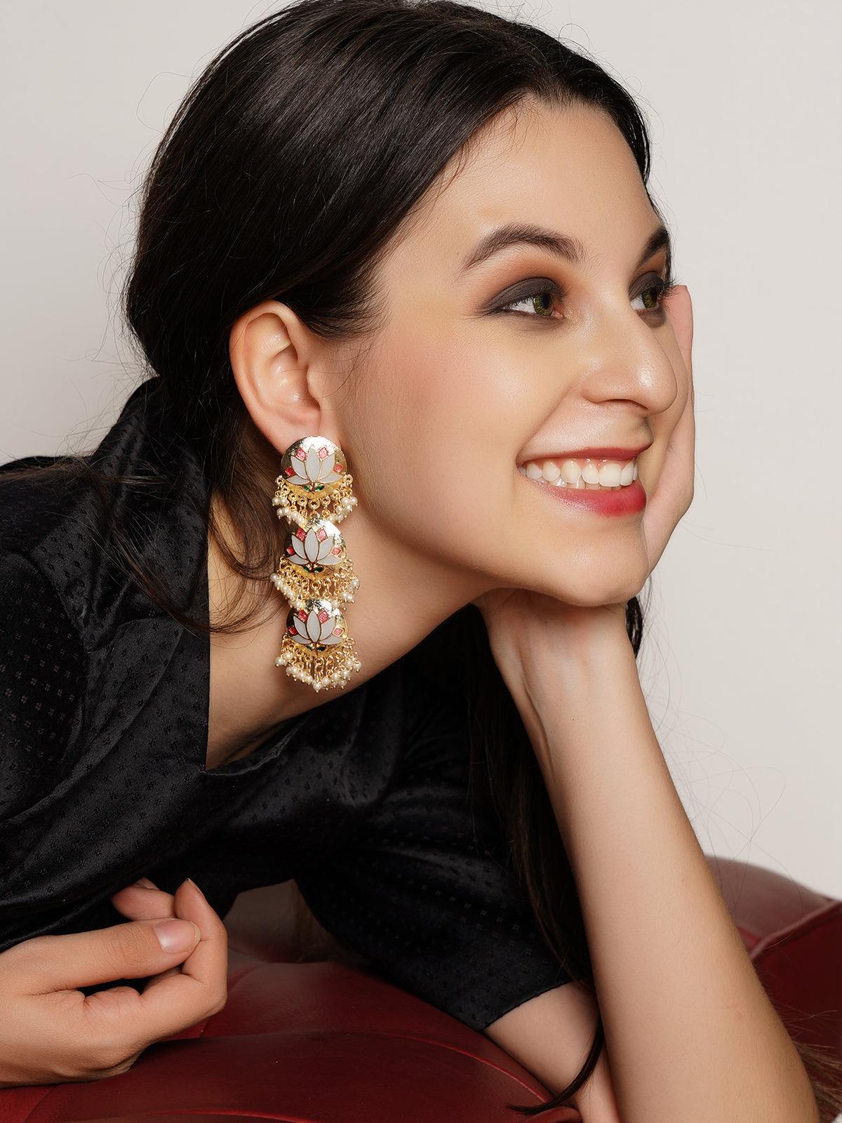 Intrinsic drop earrings - Rajwada