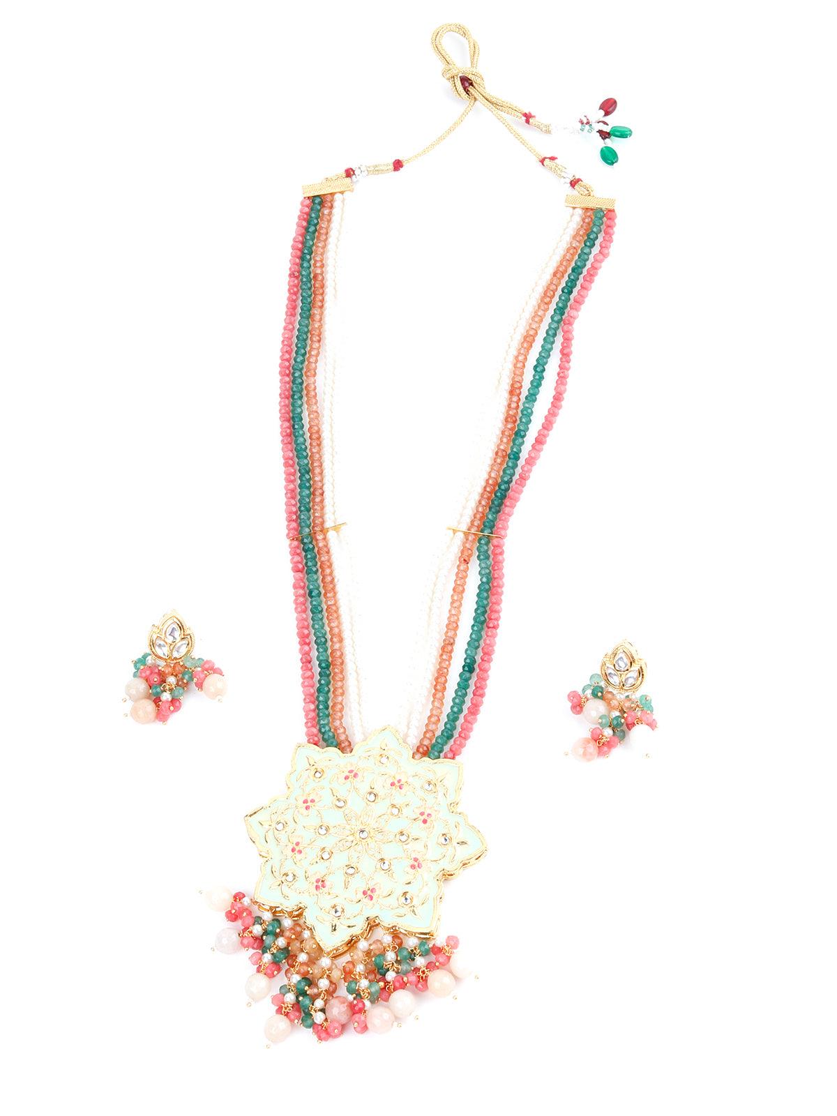 Kalina Pistachio Necklace Set - Rajwada