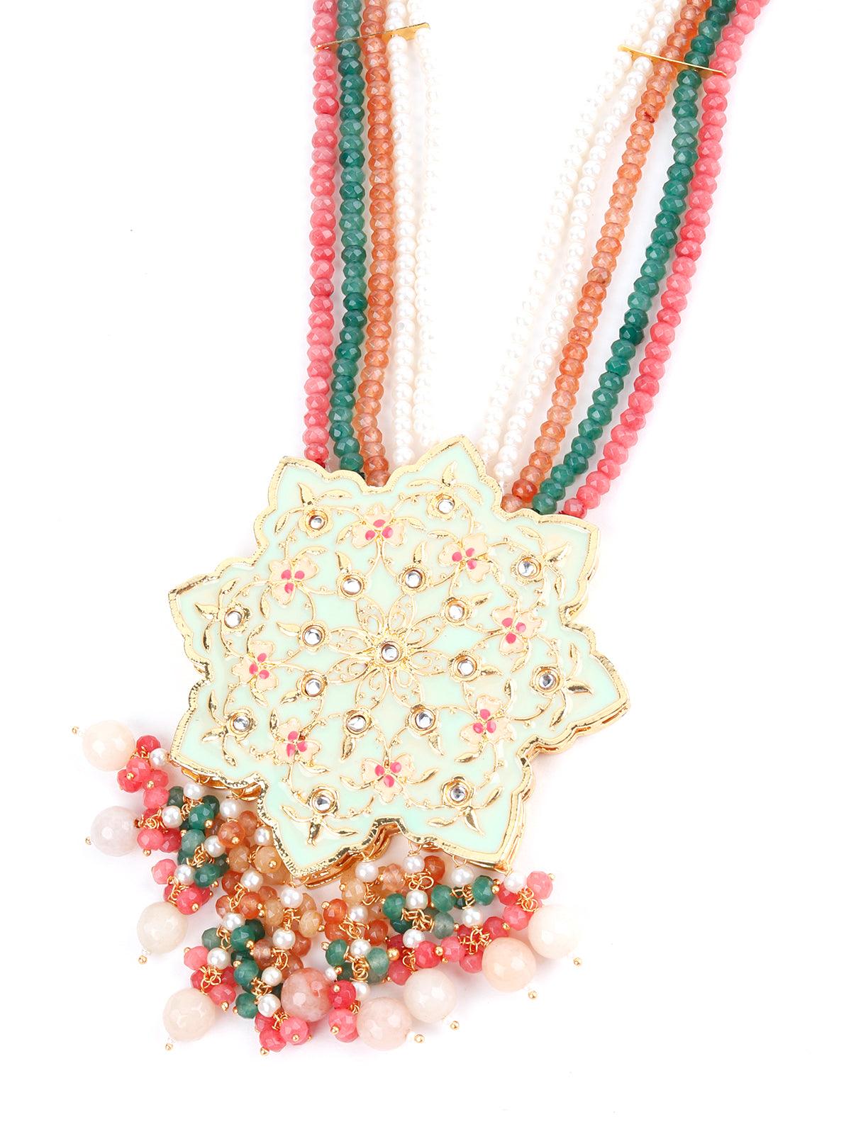 Kalina Pistachio Necklace Set - Rajwada