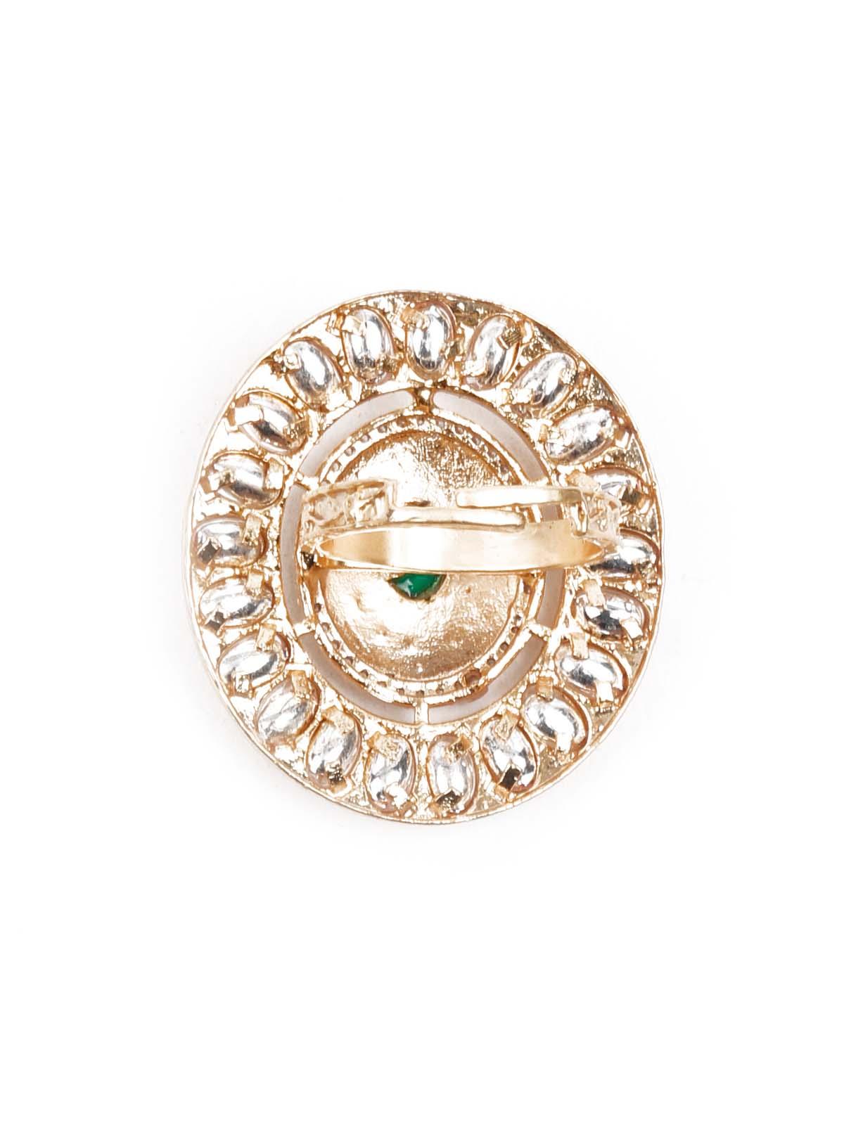 Kundan Embellished Finger Ring - Rajwada