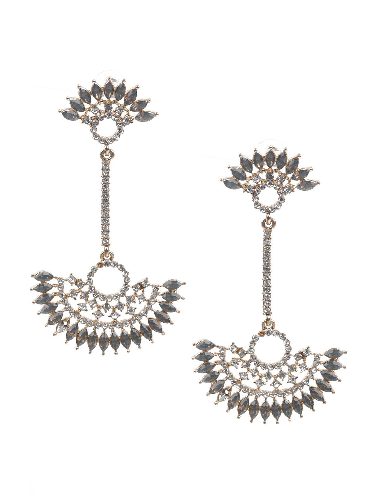 KUNDAN STUDDED DANGLE EARRINGS - Rajwada
