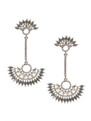 KUNDAN STUDDED DANGLE EARRINGS - Rajwada