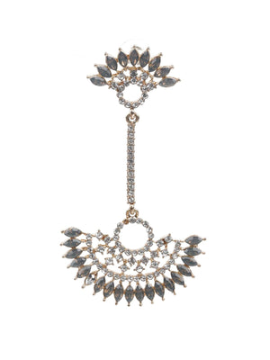 KUNDAN STUDDED DANGLE EARRINGS - Rajwada