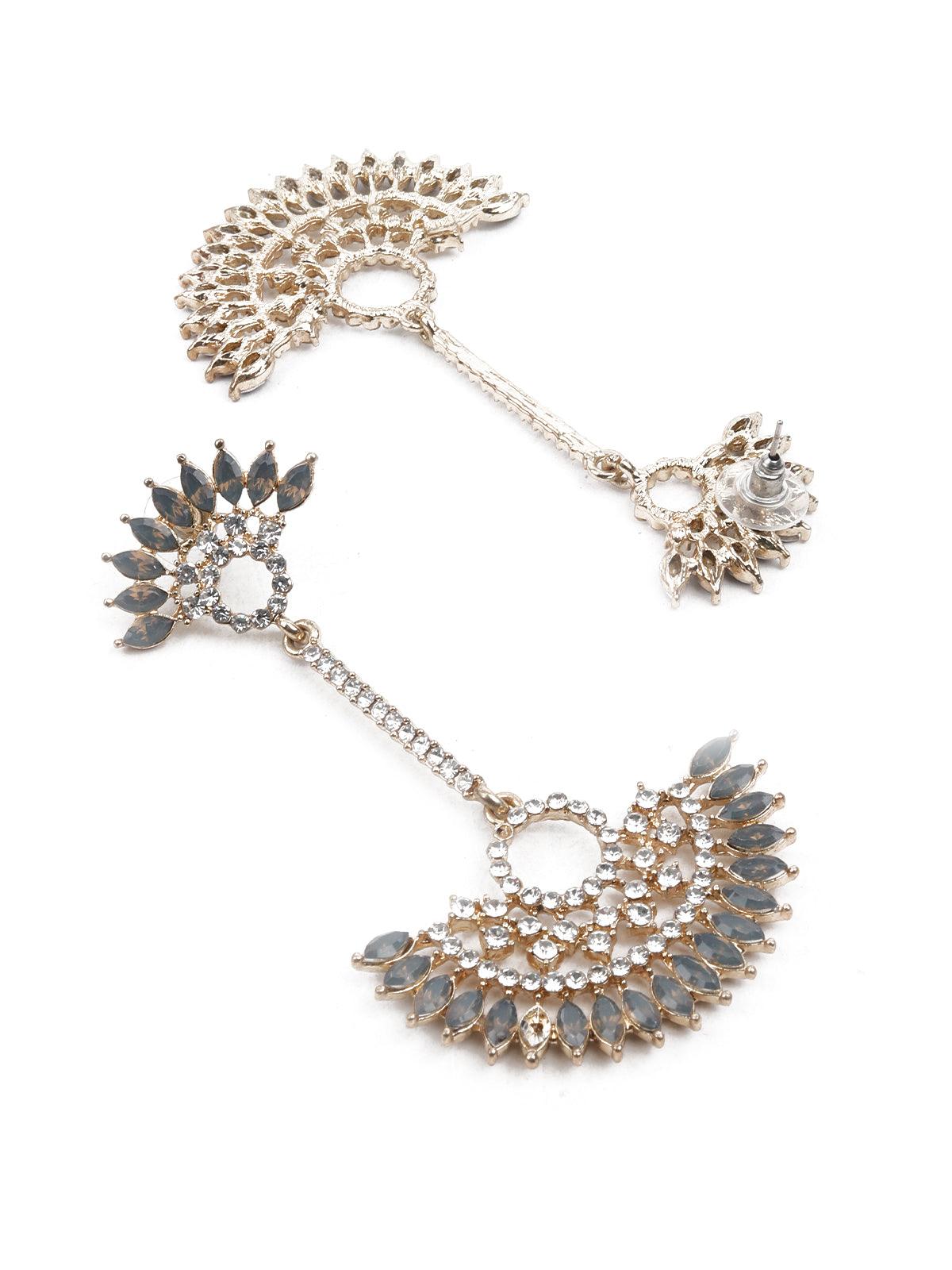 KUNDAN STUDDED DANGLE EARRINGS - Rajwada