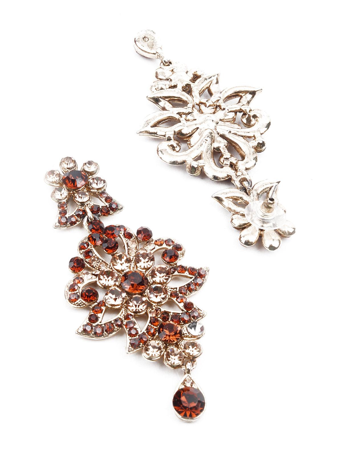 KUNDAN STUDDED DANGLE EARRINGS - Rajwada
