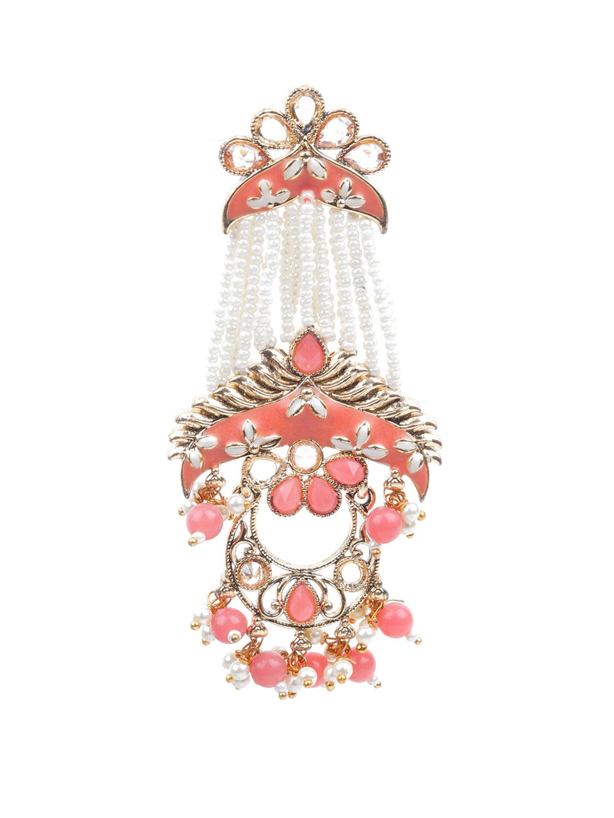 KUNDAN STUDDED MEENAKARI DANGLE EARRINGS - Rajwada