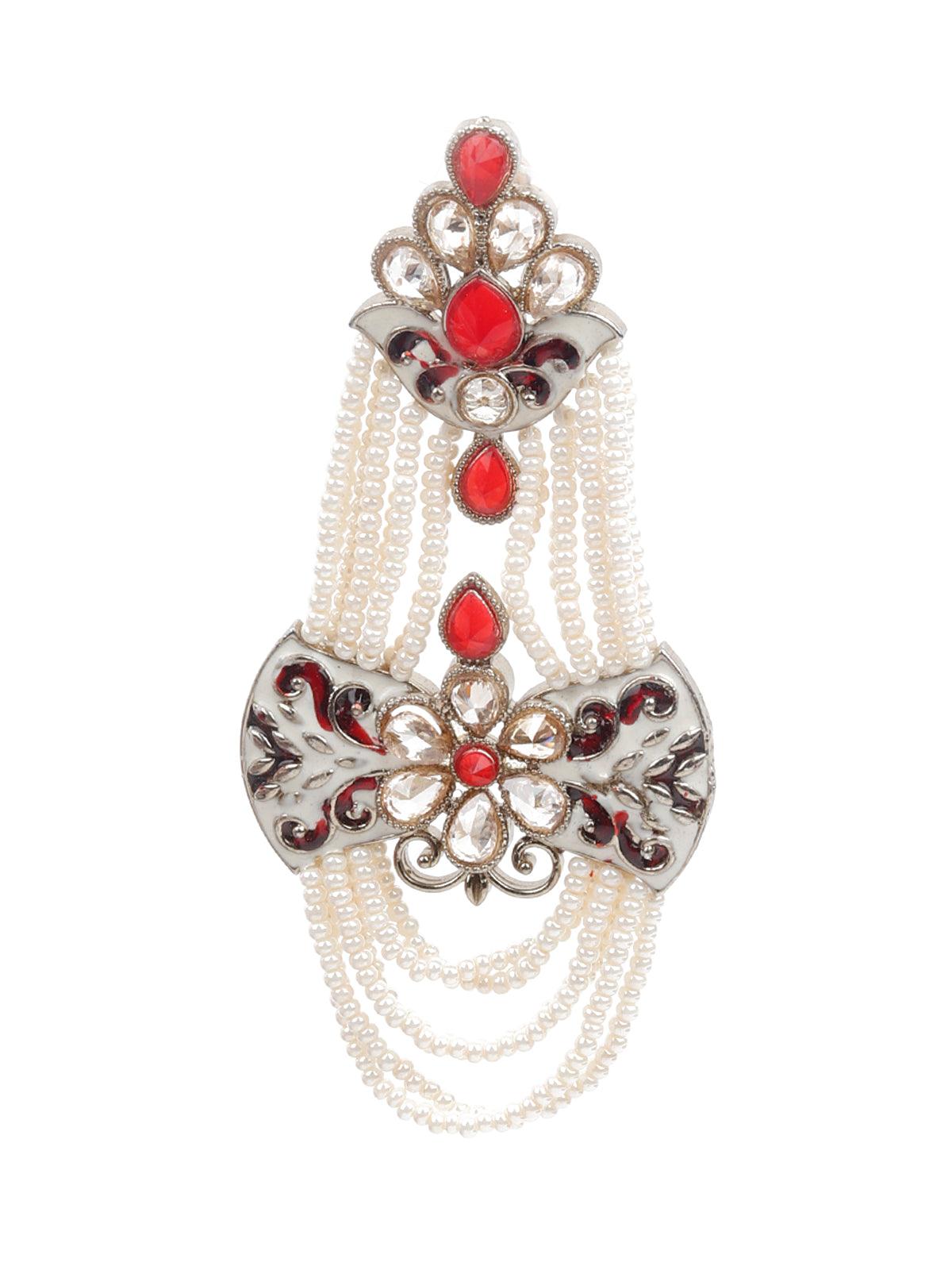 KUNDAN STUDDED MEENAKARI DANGLE EARRINGS - Rajwada