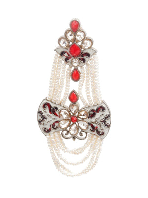 KUNDAN STUDDED MEENAKARI DANGLE EARRINGS - Rajwada