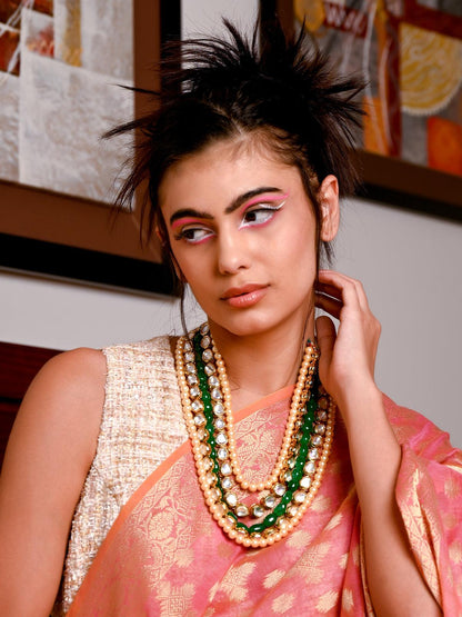 Kundan work statement choker necklace - Rajwada