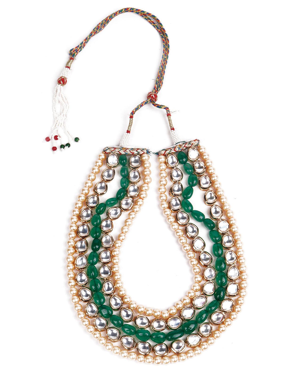 Kundan work statement choker necklace - Rajwada