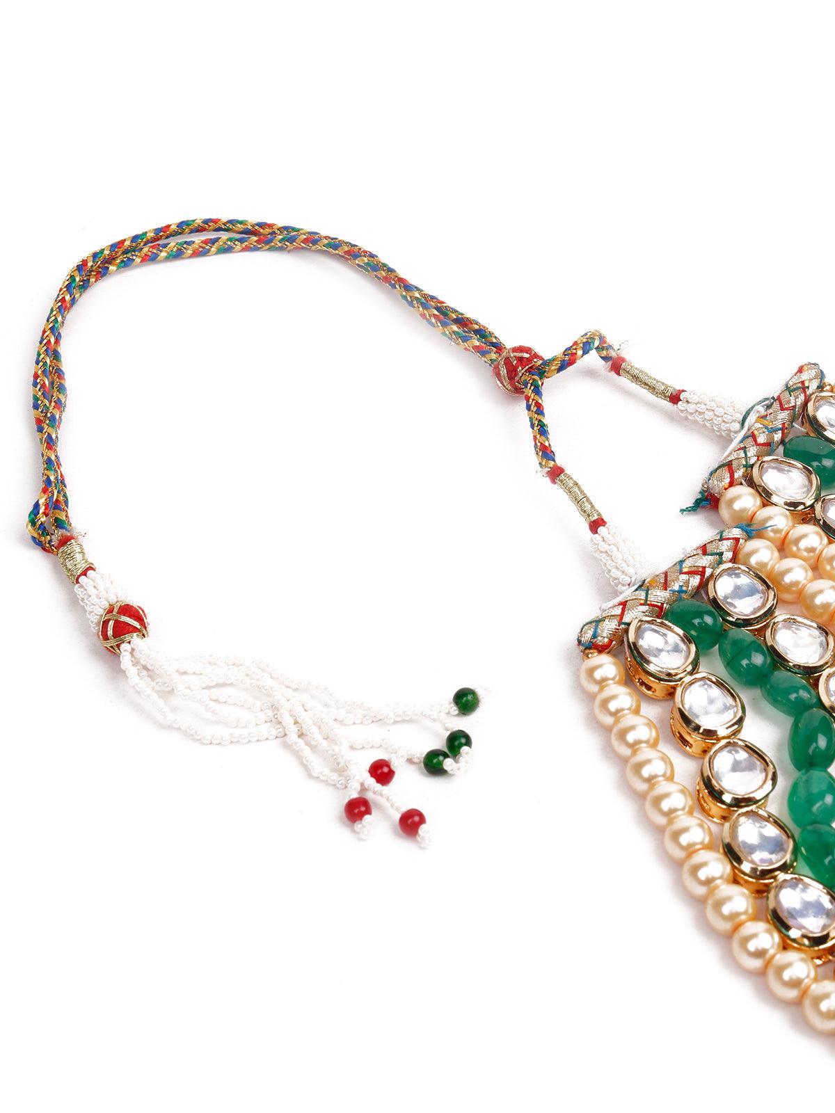 Kundan work statement choker necklace - Rajwada