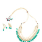 Layered Blissful Green Kundan-Pearl-Mani Necklace Set - Rajwada